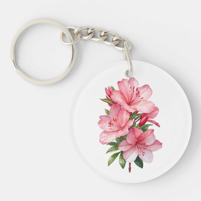 Porte-clefs Azalea peinture aquarelle (Devant)