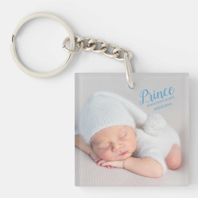 Porte-clefs Baby Boy Prince Photo Birth Keepsaké (Devant)