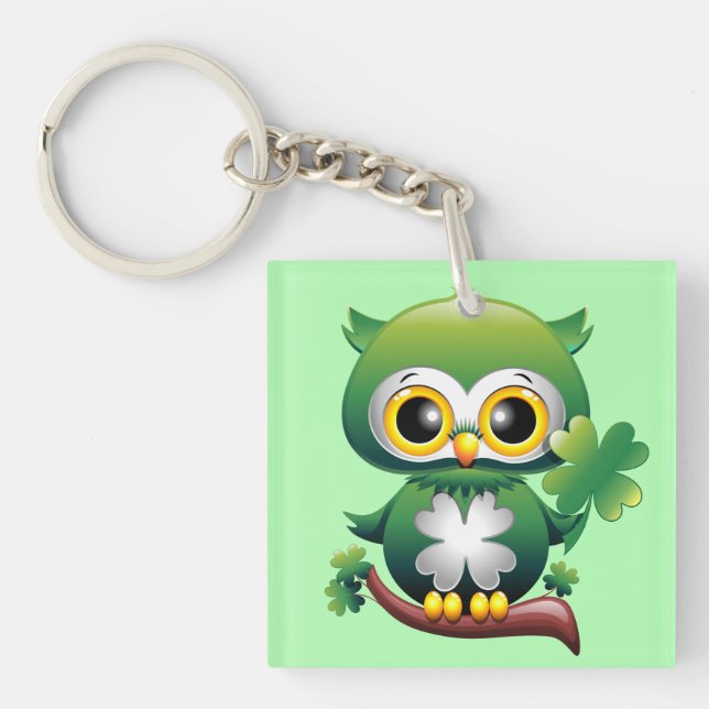 Porte-clefs Baby Owl St Patrick Paddy Cartoon (Devant)
