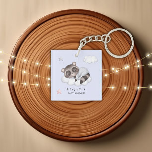 Porte-clefs Baby shower Bleu animal du Raton doux