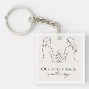 Porte-clefs Baby shower pour deux mamans