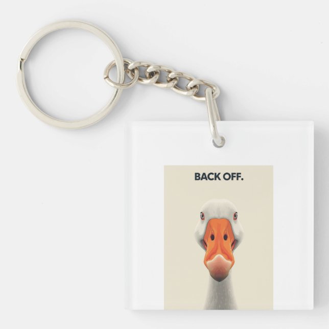 Porte-clefs Back Off Goose – Funny Confrontational Animal Desi (Devant)