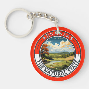 Porte-clefs Badge d'art de voyage de l'Arkansas