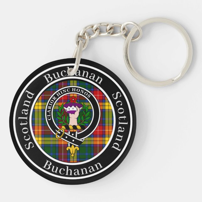 Porte-clefs Badge de clan Buchanan & Tartan (Dos)