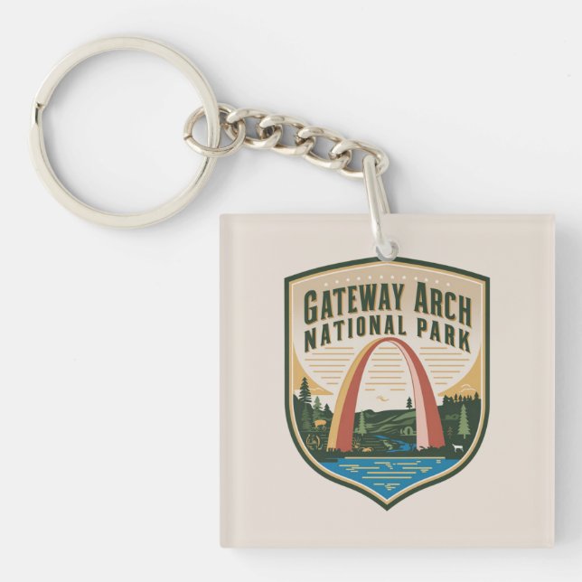 Porte-clefs Badge du parc national Gateway Arch (Devant)