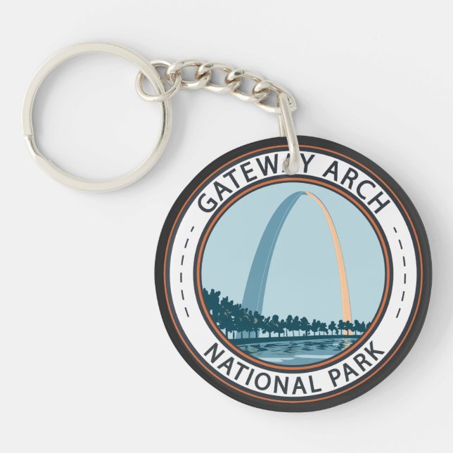 Porte-clefs Badge du parc national Gateway Arch (Devant)
