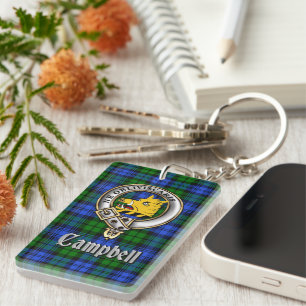 Porte-clefs Badge/Rectangle de tartan du clan Campbell