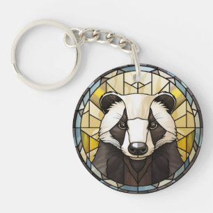 Porte-clefs Badger en verre doux