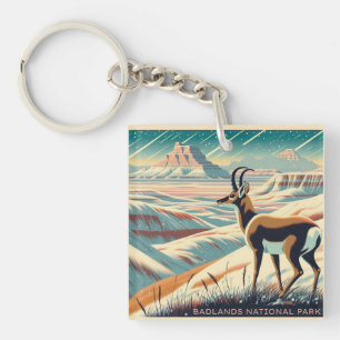 Porte-clefs Badlands National Park Winter Souvenir Cadeau
