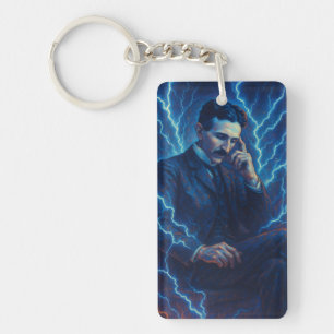 Porte-clefs Bague à touches "Nikola Tesla - Génie de poche"