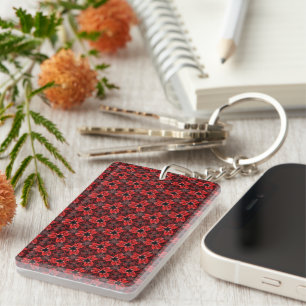 Porte-clefs Bague à touches rouge et noire