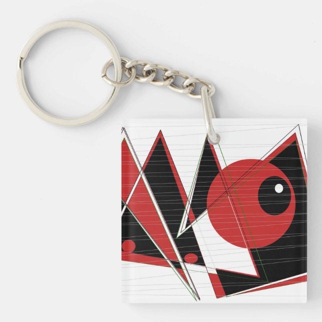 Porte-clefs Bague de clé de surveillance des yeux rouges (Devant)