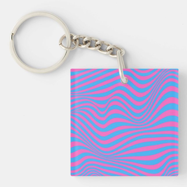 Porte-clefs Bague de clé Motif d'illusion optique ondulée (Devant)