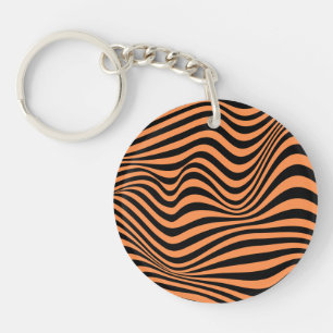 Porte-clefs Bague de clé Motif d'illusion optique ondulée
