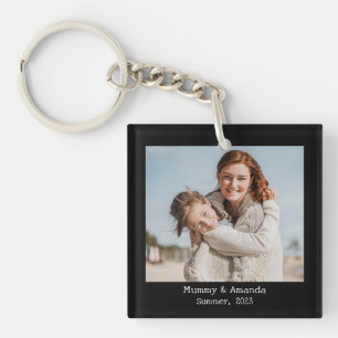 Porte-clefs Bague de touche Collage photo et texte personnalis