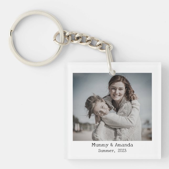 Porte-clefs Bague de touche Collage photo et texte personnalis (Devant)