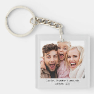 Porte-clefs Bague de touche Collage photo et texte personnalis