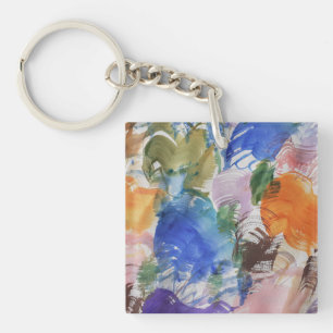 Porte-clefs Bague de touches acrylique couleur