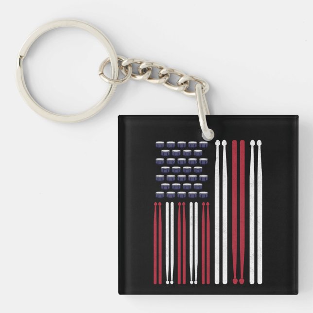 Porte-clefs Baguettes de tambour de batteur (Devant)