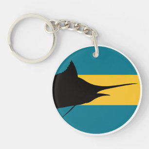 Porte-clefs Bahamas Blue marlin Bahamian National Animal Flag