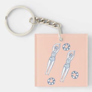 Porte-clefs Baigneurs artistiques   Illustration de natation