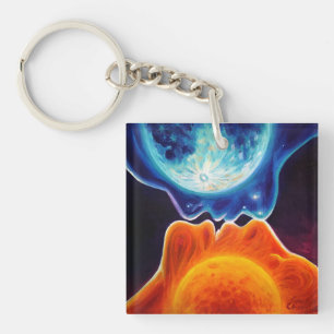 Porte-clefs Baiser de soleil et de lune