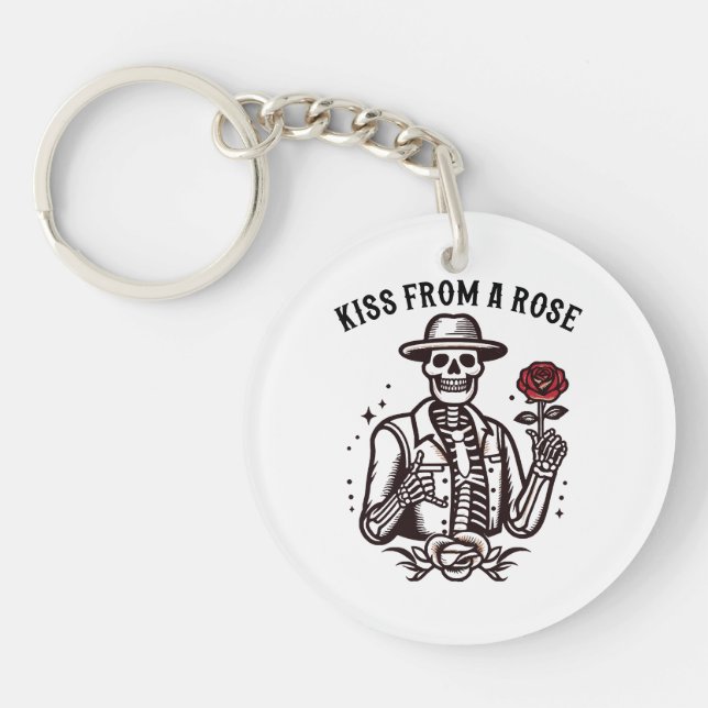 Porte-clefs Baiser d'une rose (Devant)