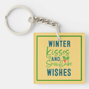 Porte-clefs Baisers d'hiver et voeux de flocons de neige-51963