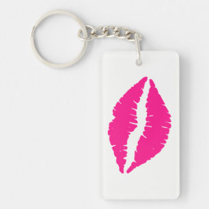 Porte-clefs Baisers rose blanc mignon motif cravate