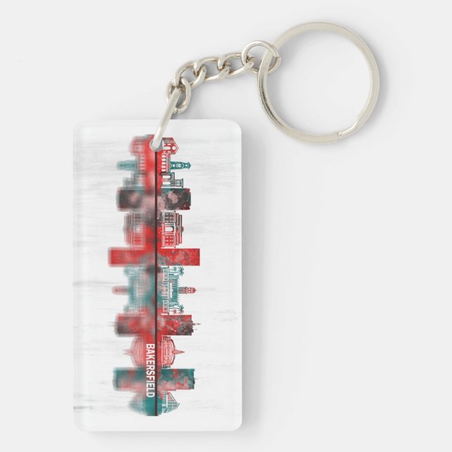Porte-clefs Bakersfield California Skyline (Dos)