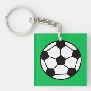 Porte-clefs Bal De Football Drôle Sur Arrière - plan Vert