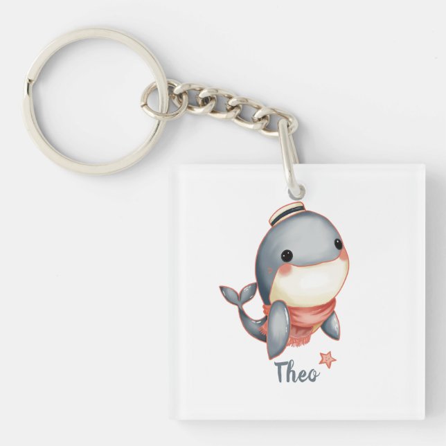 Porte-clefs Baleine Bonjour! (Devant)
