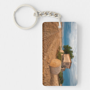 Porte-clefs Balle de foin dans un champ de Provence