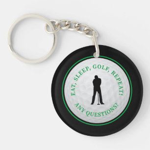 Porte-clefs Balle de Golf Drôle Golfeur Personnalisé Pour Lui 