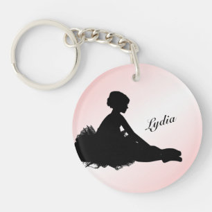Porte-clefs Ballerine Fatiguée Personnalisée avec Nom Rose