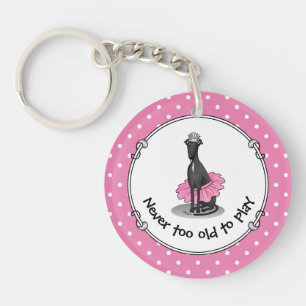 Porte-clefs Ballet Ballerina Princesse Greyhound Chig (noir)