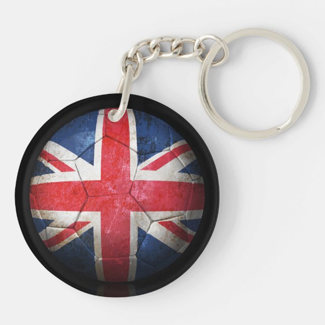 Porte-clefs Ballon de football britannique usé du football de (Dos)