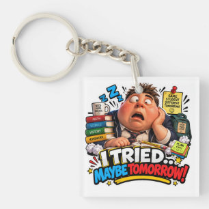 Porte-clefs Ballon de rentrée scolaire à personnages drôles
