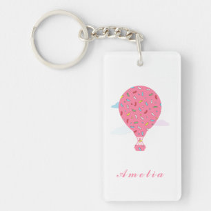 Porte-clefs Ballons à air chaud rose