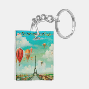 Porte-clefs Ballons vintages de PixDezines au-dessus de Paris