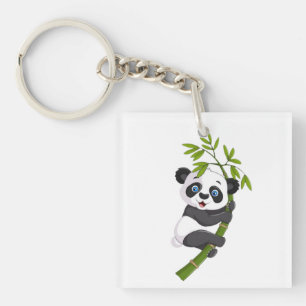 Porte-clefs Bamboo Buddy Petit panda heureux se balançant dans