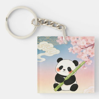 Porte-clefs Bamboo & Cherry Panda Keychain