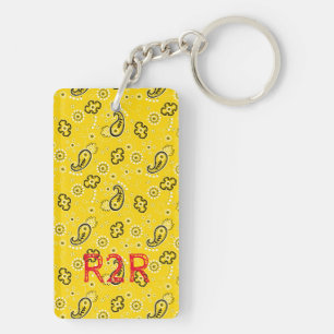 Porte-clefs Bandana jaune INITIALES Grand Canyon AZ R2R Randon