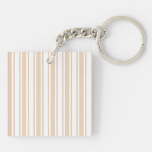 Porte-clefs Bande de bonbons beige et blanche