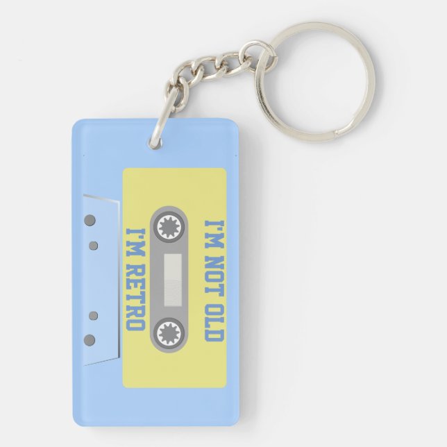 Porte-clefs Bande de cassette verte et bleue  (Dos)