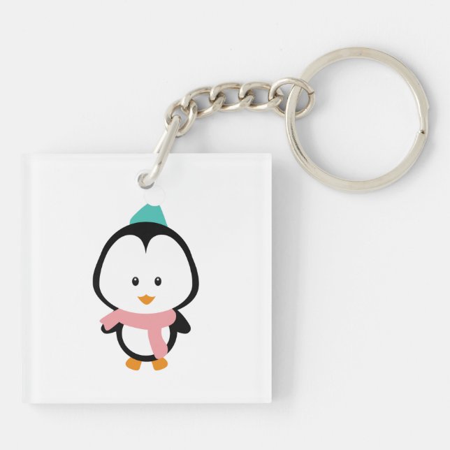 Porte-clefs Bande dessinée mignonne de pingouin (Dos)