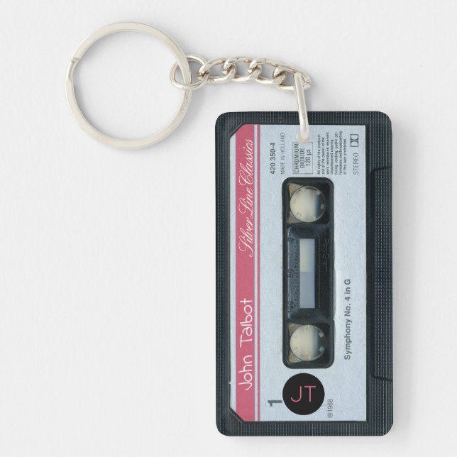 Porte-clefs Bande magnétique C rétro Mixtape Cassette personna (Devant)