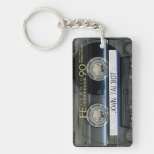 Porte-clefs Bande magnétique rétro T1 Mixtape Cassette perso