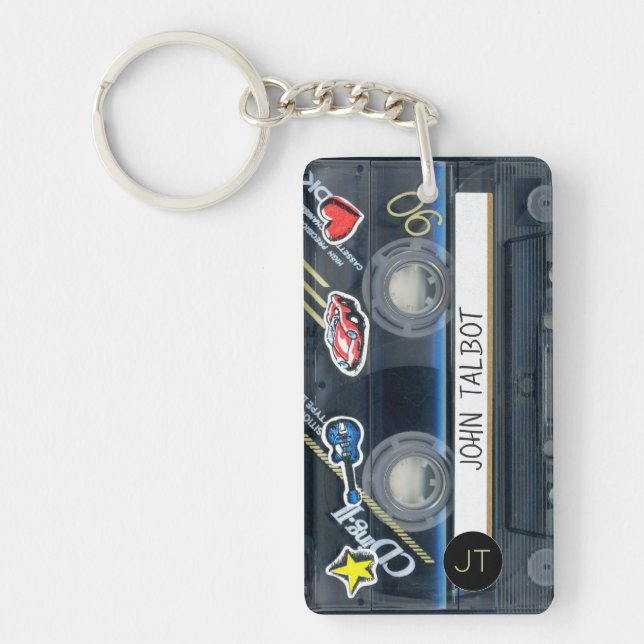Porte-clefs Bande magnétique T3 Retro Mixtape Cassette personn (Devant)