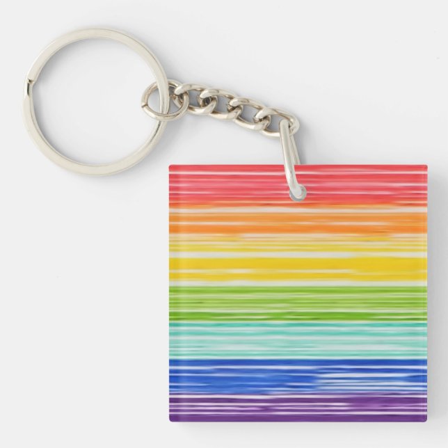 Porte-clefs Bandes arc-en-ciel inondées (Devant)